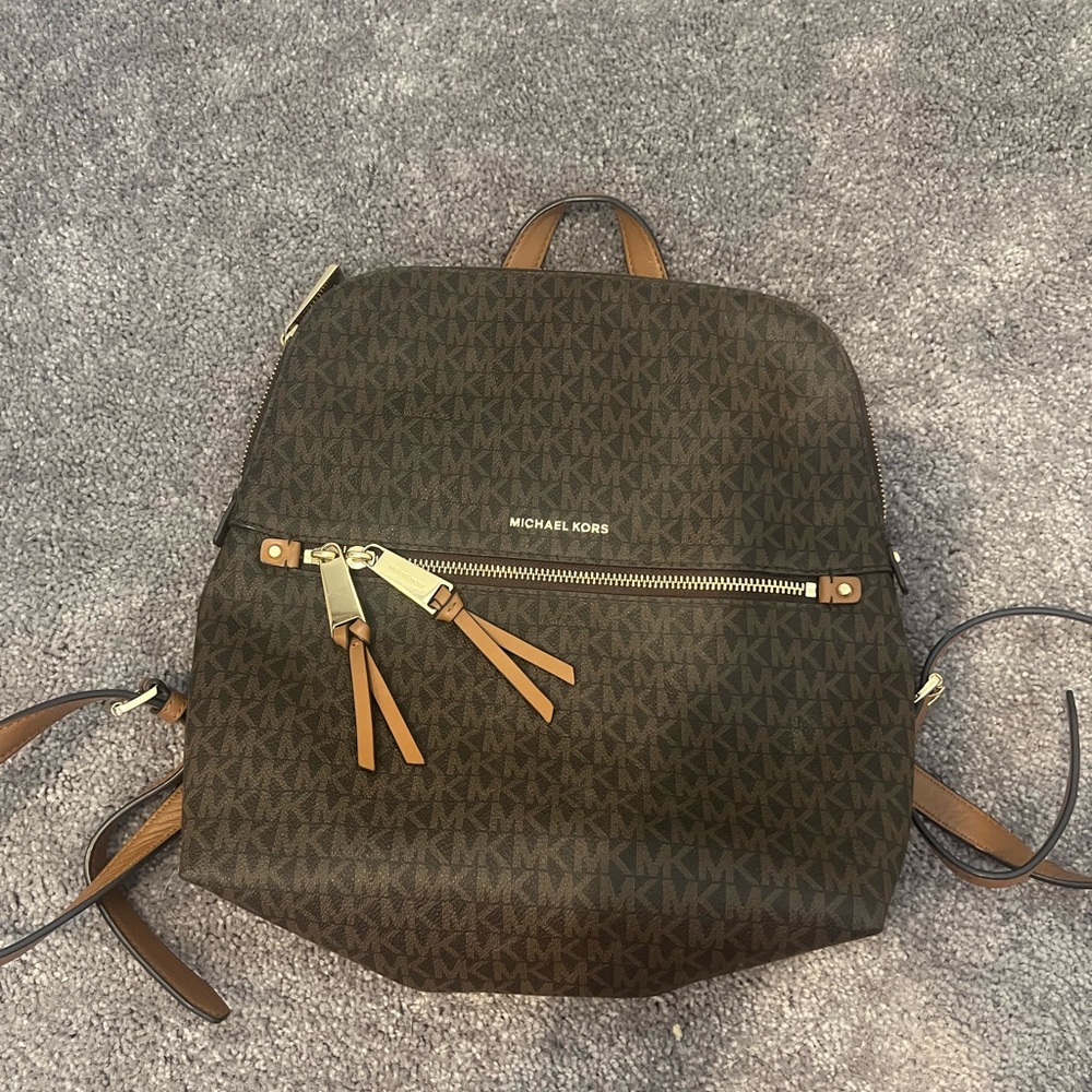Michael Kors Brown and Tan Backpack